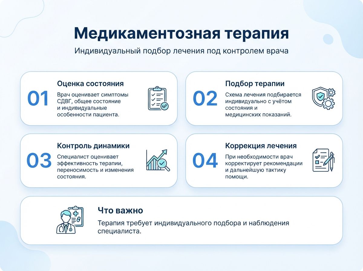 Лечение СДВГ в Черноголовке у детей и взрослыхинфографика